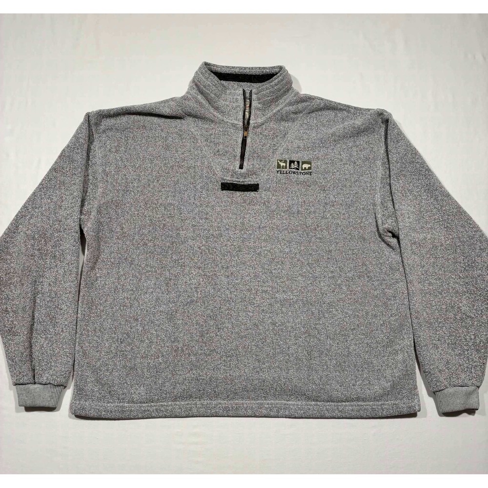 Prairie Mountain Yellowstone‎ National Park Quarter Zip Pullover Grey XXL USA